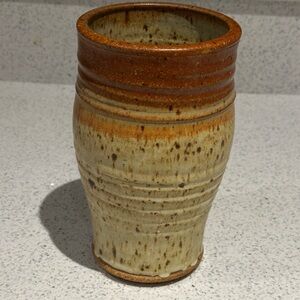 Vintage Pottery Jonathan Kaplan Art Handmade Vase | Utensil Holder